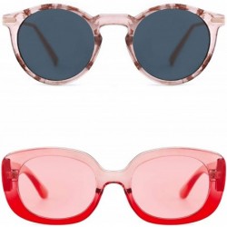 Sport New Vintage Square Frame Sunglasses for Men and Women UV400 Protection - (2 Packs) Style01 - CB195AAZYD7 $16.04