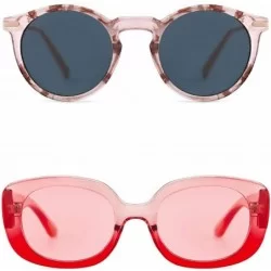 Sport New Vintage Square Frame Sunglasses for Men and Women UV400 Protection - (2 Packs) Style01 - CB195AAZYD7 $34.45