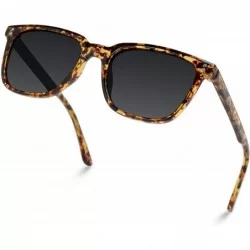 Rectangular Polarized Classic Square Modern Rectangular Men's Sunglasses - Lava Frame / Black Lens - CS18YZK9TIT $42.70