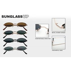 Oval Small Oval Vintage Sunglasses Slender Metal Frame Retro Steampunk Shades - Gold Frame - CS18EW0WE40 $11.66