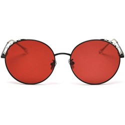 Round Retro Pearl Polarized Sunglasses Women Metal Round Frame party sunglasses Female Sunshade glasses UV - Red - C218Z43R24...