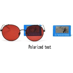 Round Retro Pearl Polarized Sunglasses Women Metal Round Frame party sunglasses Female Sunshade glasses UV - Red - C218Z43R24...