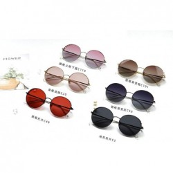 Round Retro Pearl Polarized Sunglasses Women Metal Round Frame party sunglasses Female Sunshade glasses UV - Red - C218Z43R24...