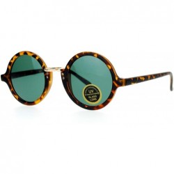 Round Temper Glass Shatterpoof Round Vintage Style Circle Lens Sunglasses - Tortoise Green - C8127FETVEL $11.09