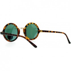 Round Temper Glass Shatterpoof Round Vintage Style Circle Lens Sunglasses - Tortoise Green - C8127FETVEL $11.09