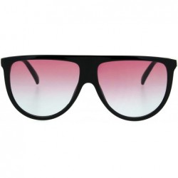 Oval Retro Fashion Womens Sunglasses Half Oval Frame Ombre Color Lens UV 400 - Black (Pink Blue) - CE189ZAEOZC $11.18