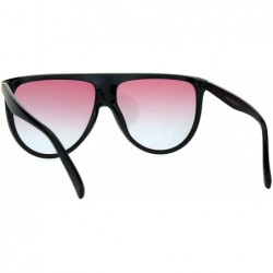 Oval Retro Fashion Womens Sunglasses Half Oval Frame Ombre Color Lens UV 400 - Black (Pink Blue) - CE189ZAEOZC $11.18