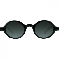 Round Classic Small Round Circle Retro 70's John Lennon Style Sunglasses - Black - CP11VTJOVWB $10.41