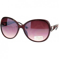 Butterfly Womens Sunglasses Classic Oversize Round Butterfly Frame - Burgundy - C011OJ9TPZV $8.30