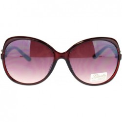 Butterfly Womens Sunglasses Classic Oversize Round Butterfly Frame - Burgundy - C011OJ9TPZV $8.30