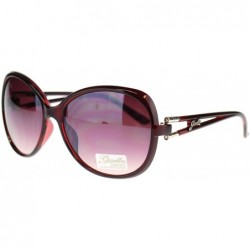 Butterfly Womens Sunglasses Classic Oversize Round Butterfly Frame - Burgundy - C011OJ9TPZV $8.30