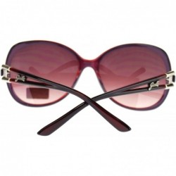 Butterfly Womens Sunglasses Classic Oversize Round Butterfly Frame - Burgundy - C011OJ9TPZV $8.30