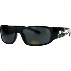 Rectangular Pot Head Hollyweed Marijuana Weed Stoner Plastic Sunglasses Classic Rectangular Biker - CX183CZR9UM $18.93