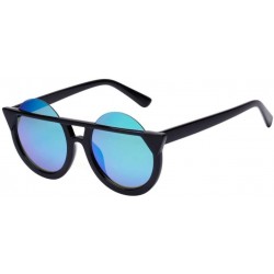 Cat Eye Cat Eye Sunglasses - Men Women Retro Vintage Personal Round Frame UV Glasses (D) - D - CF18E4UX42M $17.21