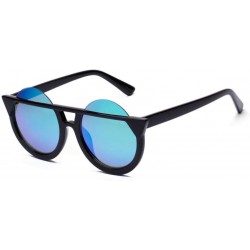 Cat Eye Cat Eye Sunglasses - Men Women Retro Vintage Personal Round Frame UV Glasses (D) - D - CF18E4UX42M $8.94