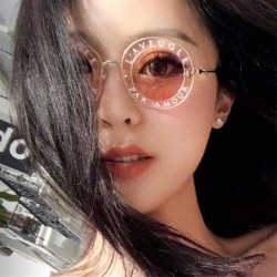 Round Retro Round Sunglasses Women Brand Designer English Letters Bee Black Gray - White Gray - C518YZWHNZ7 $12.20