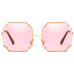 Square Unisex Sunglasses Fashion Grey Drive Holiday Square Non-Polarized UV400 - Pink - CG18R4UY322 $11.72