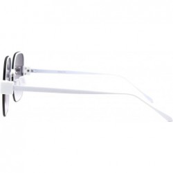 Rimless Womens Half Rim Rimless Style Square Sunglasses Vintage Retro Fashion - White (Smoke) - C118Y6340S8 $9.41