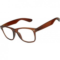Rimless Classic Vintage Brown Sunglasses 80's Style Clear Lens (Clear Brown- PC Lens) - C0189LLD3Y2 $9.09