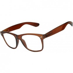 Rimless Classic Vintage Brown Sunglasses 80's Style Clear Lens (Clear Brown- PC Lens) - C0189LLD3Y2 $18.17