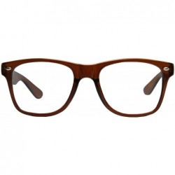 Rimless Classic Vintage Brown Sunglasses 80's Style Clear Lens (Clear Brown- PC Lens) - C0189LLD3Y2 $9.09
