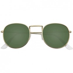 Round Fashion Round Sunglasses Men Women's Vintage Retro Mirror Glasses - Green G15 - CD18TR5L0CE $11.54