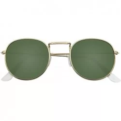 Round Fashion Round Sunglasses Men Women's Vintage Retro Mirror Glasses - Green G15 - CD18TR5L0CE $18.52