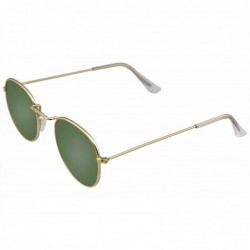 Round Fashion Round Sunglasses Men Women's Vintage Retro Mirror Glasses - Green G15 - CD18TR5L0CE $11.54