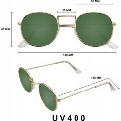 Round Fashion Round Sunglasses Men Women's Vintage Retro Mirror Glasses - Green G15 - CD18TR5L0CE $11.54