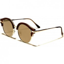 Oval Browline Retro Sunglasses - Black/Blue - C618DNKY7ZC $19.06
