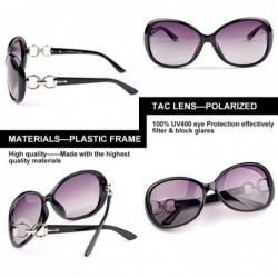 Wrap Luxury Women Polarized Sunglasses Retro Eyewear Oversized Goggles Eyeglasses - Black Frame - CF12I692PND $12.31