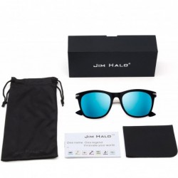 Square Retro Polarized Sunglasses Classic Square Driving Eyeglasses Men Women - Black / Ploarized Mirror Blue - CQ18EEDSIAG $...
