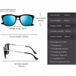 Square Retro Polarized Sunglasses Classic Square Driving Eyeglasses Men Women - Black / Ploarized Mirror Blue - CQ18EEDSIAG $...