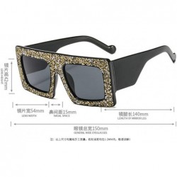 Square Vintage Sunglasses Designer Diamond Gradient - Black&clear - CX18SH9N64T $15.53