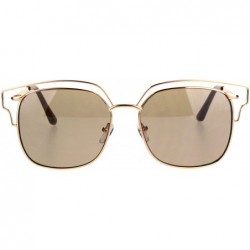 Square Womens Fashion Sunglasses Gold Square Metal Frame Wire Accent Top UV 400 - Gold - C71889E47K6 $8.91