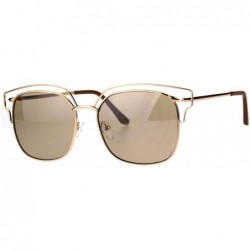 Square Womens Fashion Sunglasses Gold Square Metal Frame Wire Accent Top UV 400 - Gold - C71889E47K6 $8.91