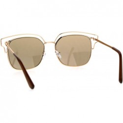 Square Womens Fashion Sunglasses Gold Square Metal Frame Wire Accent Top UV 400 - Gold - C71889E47K6 $8.91