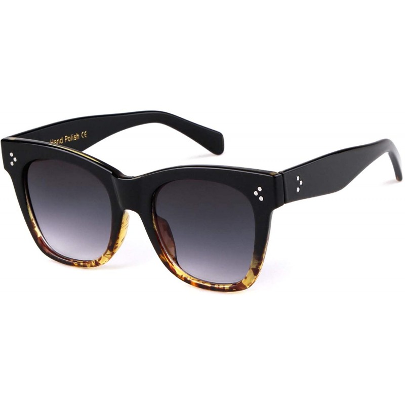 Oversized Oversized Square Sunglasses for Women Designer Luxury Flat Lens Sun Glasses Shades - C818XNH5M40 $10.20