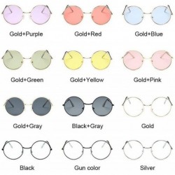 Round 2019 Retro Round Pink Sunglasses Women Er Sun Glasses Alloy Mirror Female Oculos De Sol Black - Goldgray - CY198AHNI2Z ...