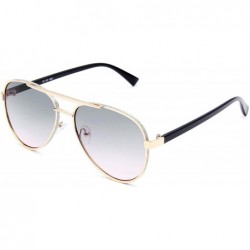 Aviator Fashion Aviator Gradient Lens Sunglasses for Women Man Wrap Around Sparkle Frame Sun Glasses - CQ18WQEX5ZW $7.64