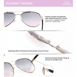 Aviator Fashion Aviator Gradient Lens Sunglasses for Women Man Wrap Around Sparkle Frame Sun Glasses - CQ18WQEX5ZW $7.64