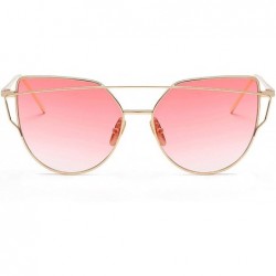 Cat Eye Sunglasses Women Luxury Cat eye Brand Design Mirror Flat Rose Gold Vintage Cateye sun glasses lady Eyewear - A3 - CT1...