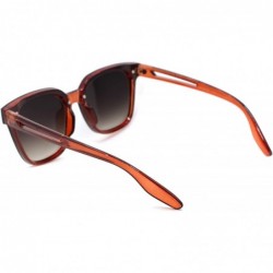 Rectangular Womens Exposed Lens 90s Panel Lens Boyfriend Horn Rim Sunglasses - Red Brown - CL18T0IQ4KM $12.01