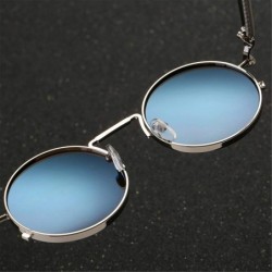 Semi-rimless Men Women Sunglasses - UV Protection Outdoor Glasses Vintage Round Eyeglasses Fishing Activity Eyewear - G - C21...