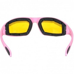 Goggle Motorcycle Padded Foam Glasses Smoke Mirror Clear Lens - Pink_yell - CZ12O85R8T8 $10.53