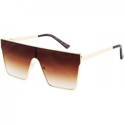 Aviator Vintage Oversized Sunglasses Gradient Protection - Brown - CT18X4OCAQL $22.39