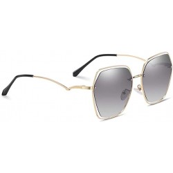 Goggle Women Polarized Sunglasses Metal Frame Female Oversized Square Sun glasses For Ladies Goggle UV400 - CP199HY9N7O $15.77