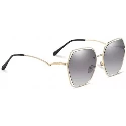 Goggle Women Polarized Sunglasses Metal Frame Female Oversized Square Sun glasses For Ladies Goggle UV400 - CP199HY9N7O $27.14