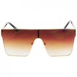 Aviator Vintage Oversized Sunglasses Gradient Protection - Brown - CT18X4OCAQL $10.15