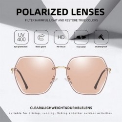 Goggle Women Polarized Sunglasses Metal Frame Female Oversized Square Sun glasses For Ladies Goggle UV400 - CP199HY9N7O $15.77